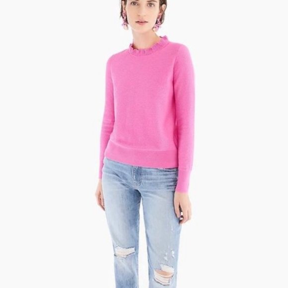 J. Crew Ruffle-neck ribbed sweater - Picture 4 of 9